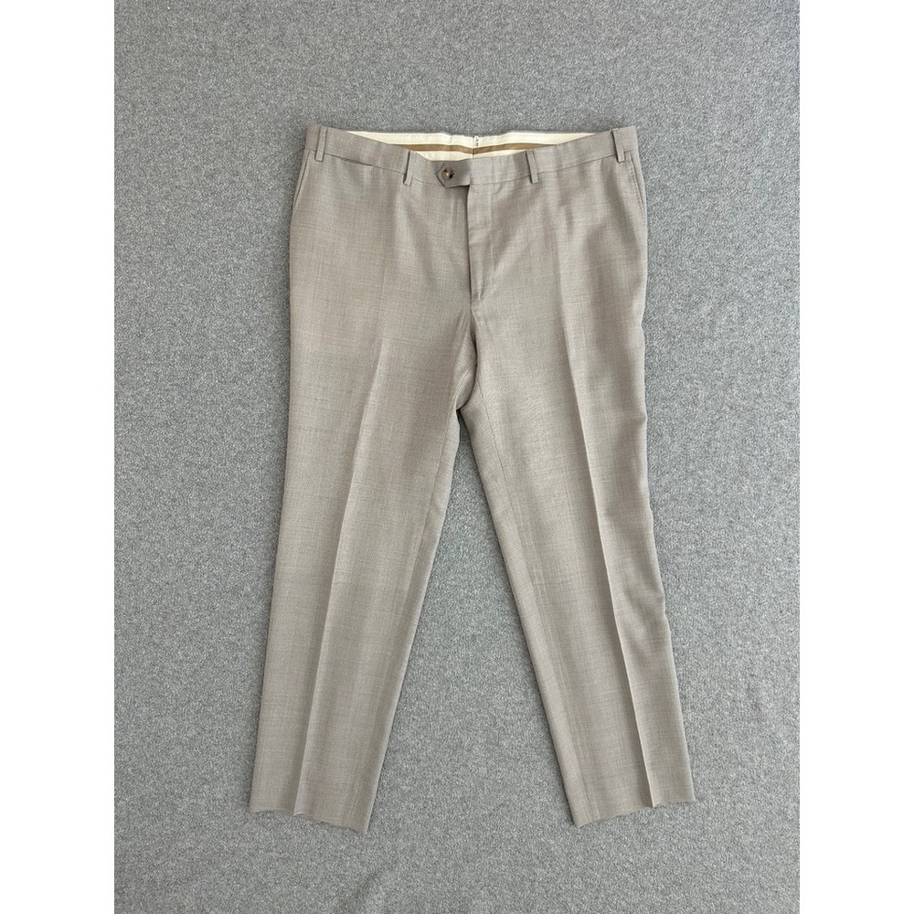 Canali Pants Kei Men 38 Tan Wool Trousers Slacks Italy Luxury Sartorial Business